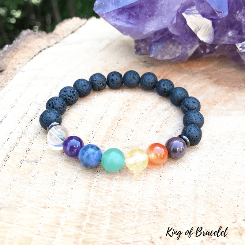 Bracelet 7 Chakras en Pierre de Lave - King of Bracelet