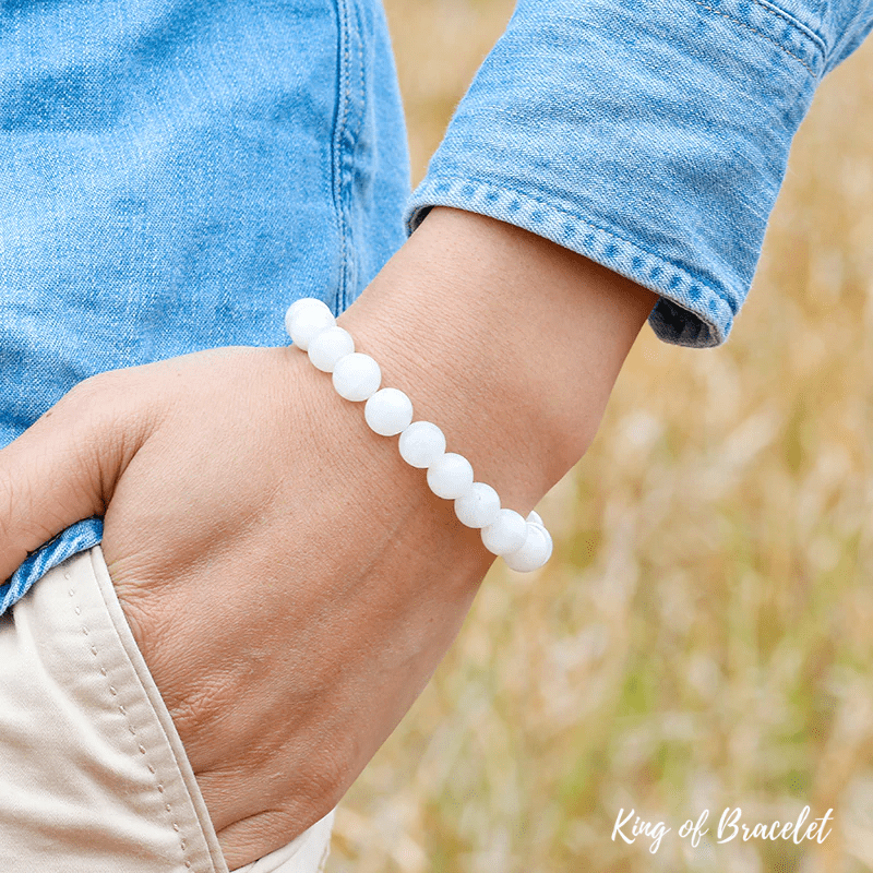 Bracelet en Pierre de Lune Blanche - King of Bracelet