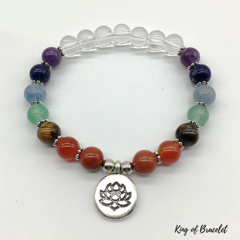 Bracelet 7 Chakras en Cristal de Roche - King of Bracelet
