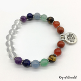 Bracelet des 7 Chakras en Cristal de Roche - King of Bracelet