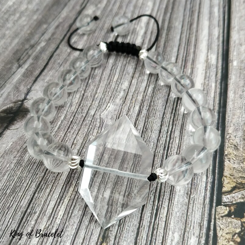 Bracelet Ajustable en Cristal de Roche - King of Bracelet