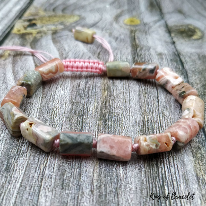Bracelet Réglable en Rhodochrosite Naturelle - King of Bracelet