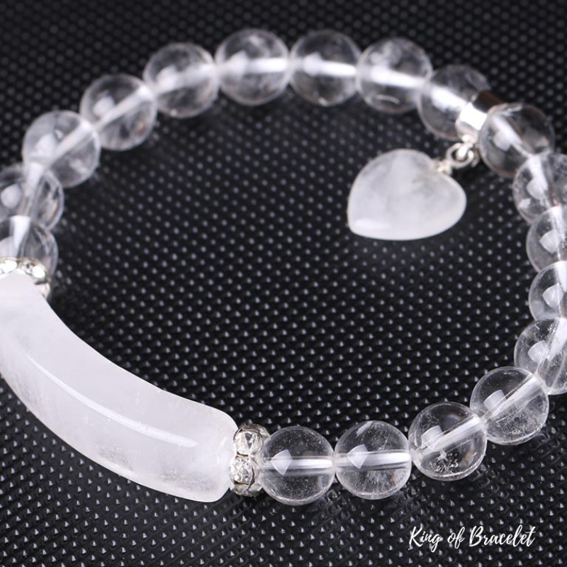 Bracelet Coeur en Cristal de Roche