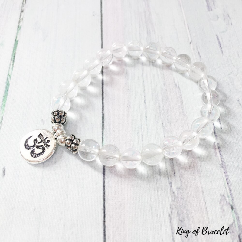Bracelet OM en Cristal de Roche - King of Bracelet