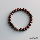 Bracelet Tibétain en Oeil de Tigre Rouge - King of Bracelet