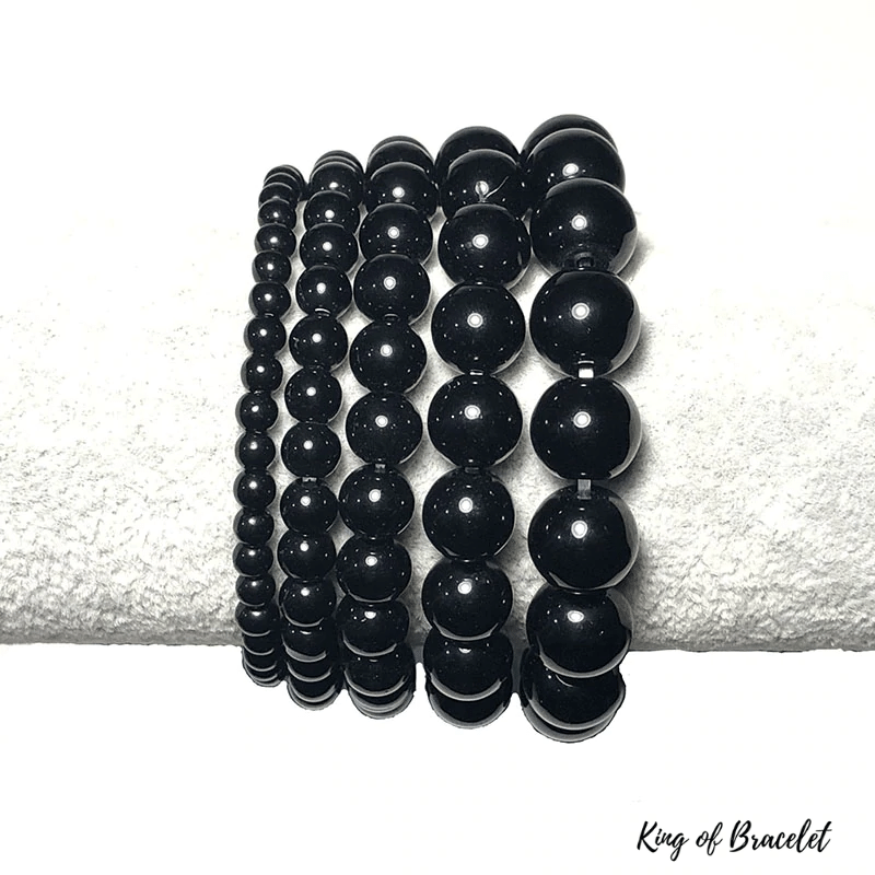 Bracelet en Obsidienne Noire