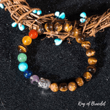 Bracelet 7 Chakras Bouddha en Oeil de Tigre - King of Bracelet