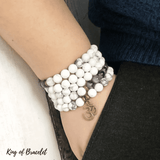 Bracelet Mala Tibétain en Howlite Blanche et Améthyste - King of Bracelet