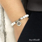 Bracelet Lotus en Howlite Blanche - King of Bracelet