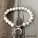 Bracelet Lotus en Howlite Blanche - King of Bracelet