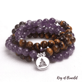 Bracelet Mala en Améthyste et Oeil de Tigre - King of Bracelet