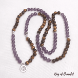 Bracelet Mala en Améthyste et Oeil de Tigre - King of Bracelet