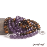 Bracelet Mala en Améthyste et Oeil de Tigre - King of Bracelet