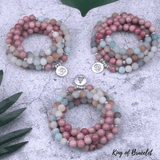 Bracelet Mala Tibétain en Amazonite et Rhodonite - King of Bracelet