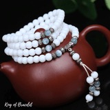 Bracelet Mala Tibétain en Calcédoine Blanche - King of Bracelet