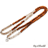 Bracelet Mala Tibétain en Quartz Fumé et Perles de Bois - King of Bracelet