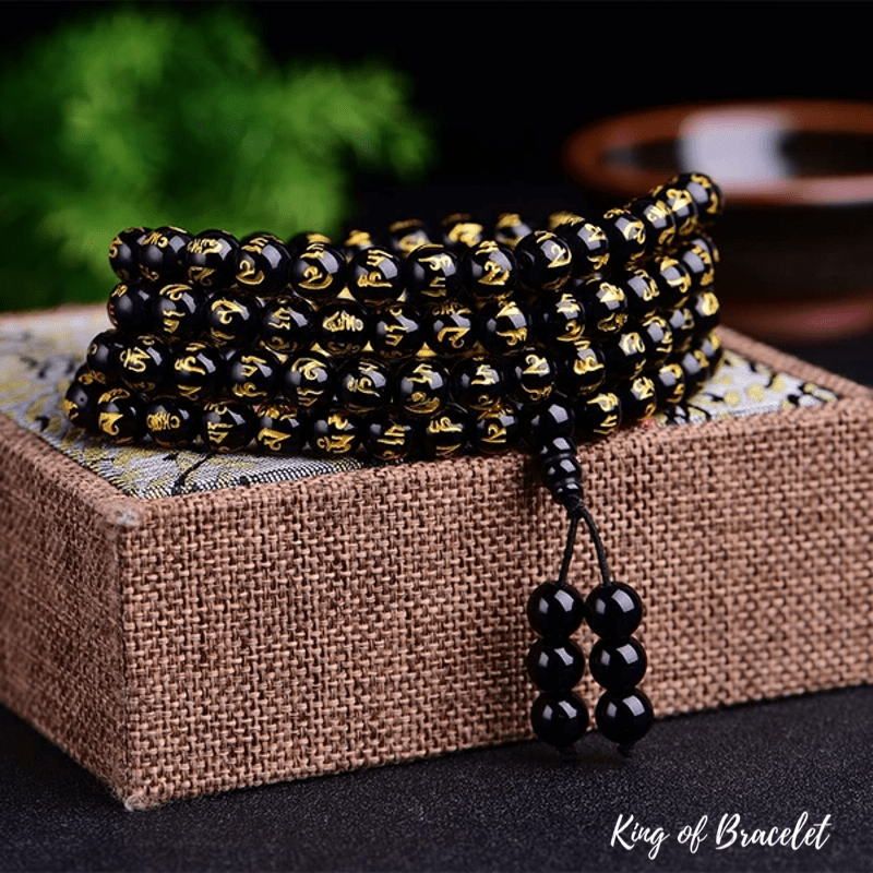Bracelet Mala Tibétain en Obsidienne - King of Bracelet