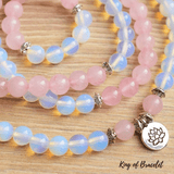 Bracelet Mala Tibétain en Opalite et Quartz Rose - King of Bracelet
