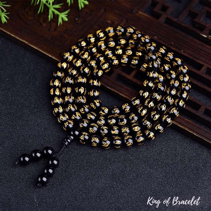 Bracelet Mala Tibétain en Obsidienne - King of Bracelet