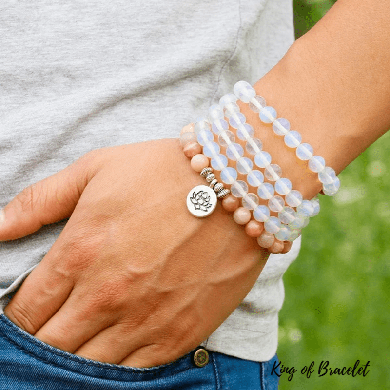 Bracelet Mala Tibétain en Pierre de Soleil et Opalite - King of Bracelet
