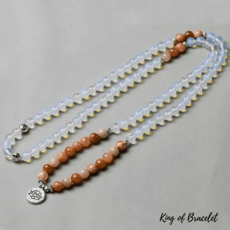 Bracelet Mala Tibétain en Pierre de Soleil et Opalite - King of Bracelet