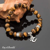 Bracelet Oeil de Tigre et OM Argent - King of Bracelet