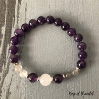 Bracelet en Sélénite, Améthyste et Labradorite - King of Bracelet