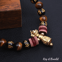 Bracelet Tibétain Doré en Oeil de Tigre - King of Bracelet