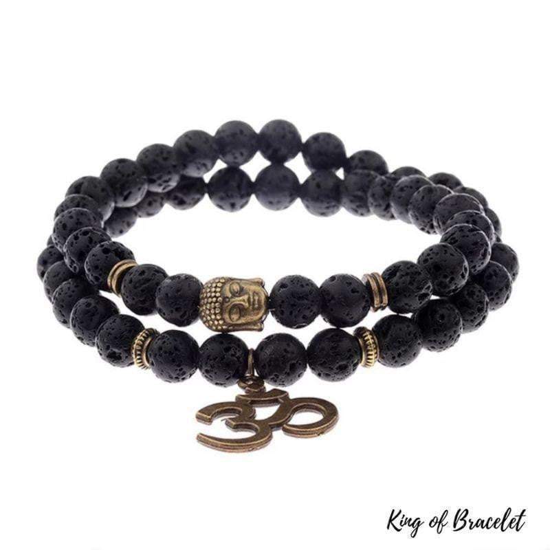 Bracelet Tibétain Double en Pierre de Lave - King of Bracelet