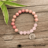 Bracelet Mala Tibétain en Rhodonite et Quartz Rose - King of Bracelet