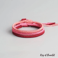 Lot de 3 Bracelets Tibétains Roses - King of Bracelet
