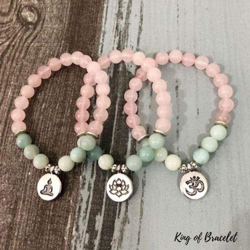 Bracelet en Amazonite et Quartz Rose - King of Bracelet