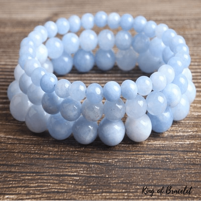 Bracelet quartz bleu Good Karma argent 925 - Perle de Jade