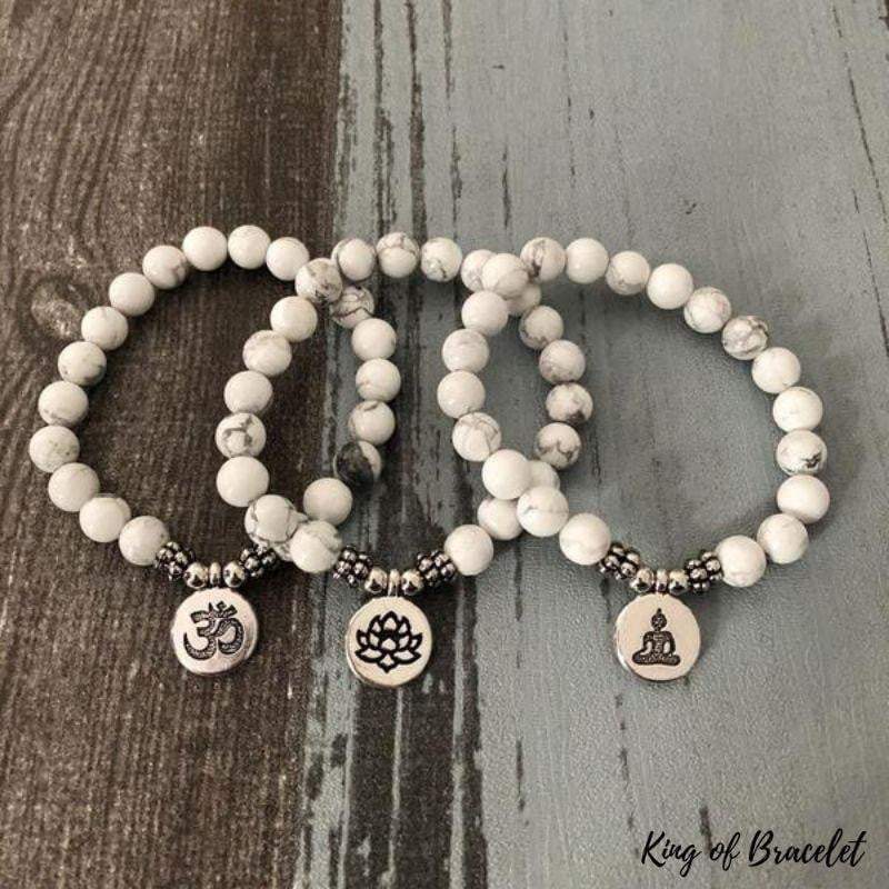 Bracelet Lotus en Howlite Blanche - King of Bracelet