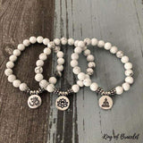 Bracelet Lotus en Howlite Blanche - King of Bracelet