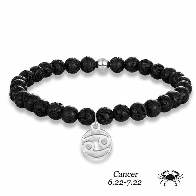 Bracelet Zodiaque en Pierre de Lave