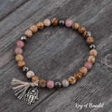 Bracelet Boho en Jaspe, Pyrite et Rhodonite - King of Bracelet