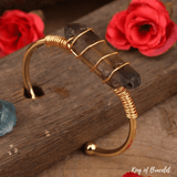 Bracelet Cuff en Quartz Fumé Véritable - King of Bracelet