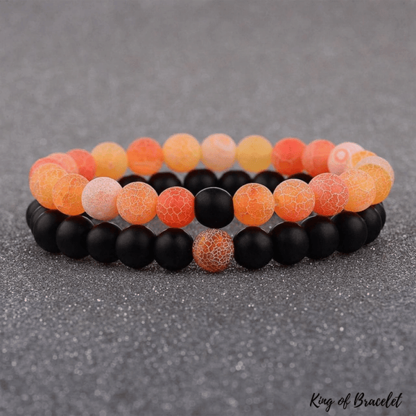 Bracelet Distance - Noir et Orange - King of Bracelet