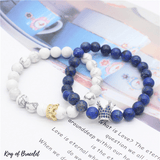 Bracelets Distance Couronne - Bleu et Blanc - King of Bracelet
