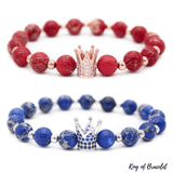 Bracelet Distance Couronne - Rouge et Bleu - King of Bracelet