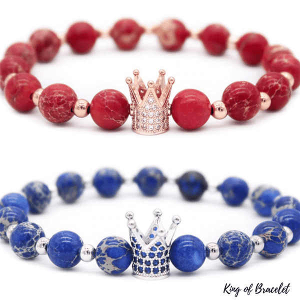Bracelet Couronne - Rouge et Bleu - King of Bracelet