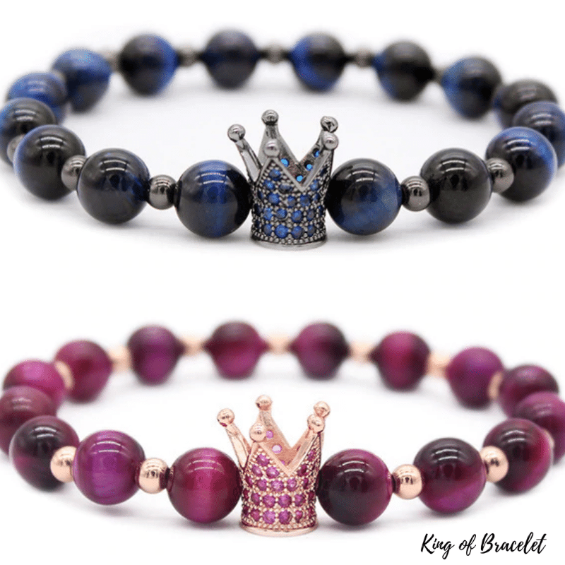 Bracelet Couronne - Bleu et Violet - King of Bracelet