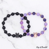 Bracelets Distance Couronne - Violet et Noir - King of Bracelet