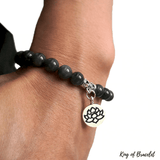 Bracelet Lotus en Labradorite Gris Foncé - King of Bracelet