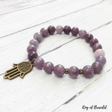 Bracelet Main de Fatima en Lépidolite - King of Bracelet