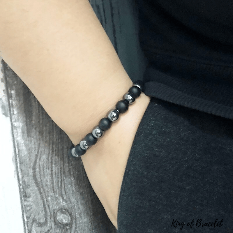 Bracelet Perles Hématite et Onyx Noir - King of Bracelet