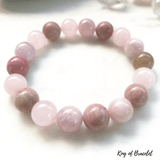 Bracelet Perles en Kunzite, Rhodonite et Quartz Rose - King of Bracelet
