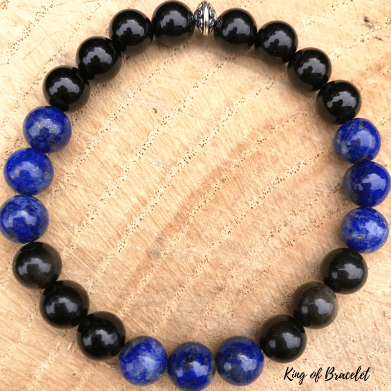 Bracelet en Lapis Lazuli et Obsidienne - King of Bracelet