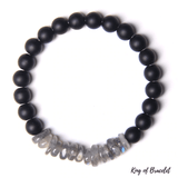 Bracelet en Onyx Noir et Labradorite - King of Bracelet